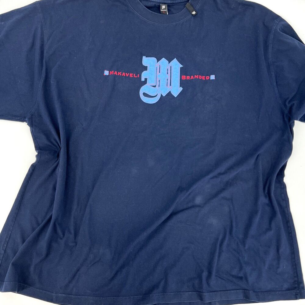 Vintage Makaveli Navy Short Sleeve T Shirt Men's 5X